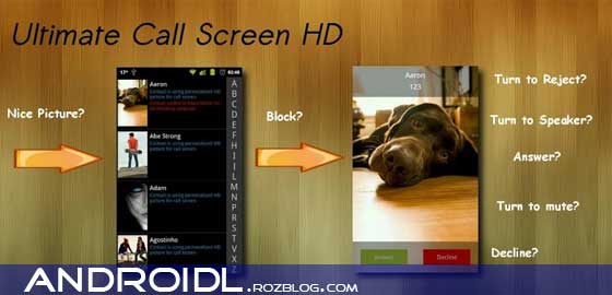 نمایش عکس تماس گیرنده با Ultimate Call Screen HD Pro v9.4.0 